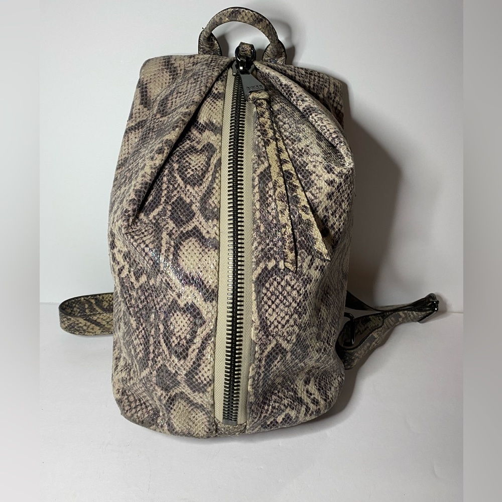 Aimee Kestenberg backpack in rare iridescent snakeskin leather full zip